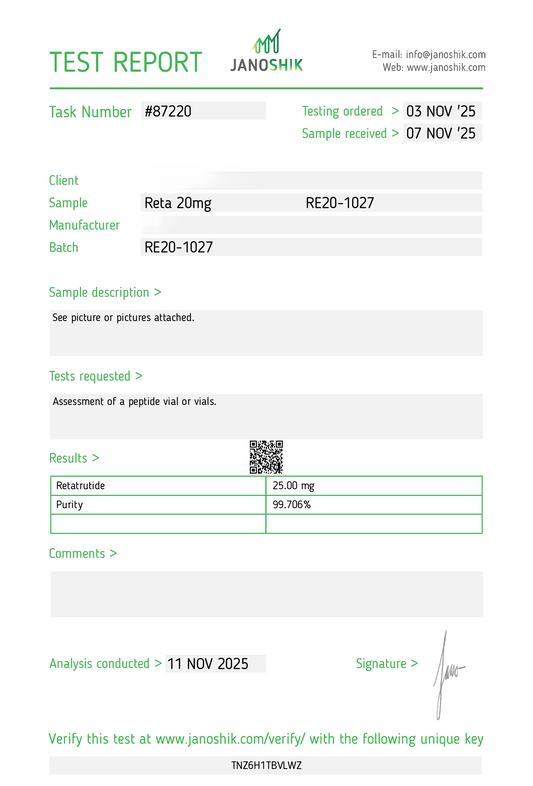 Retatrutide 20mg peptide for metabolic and weight loss research studies